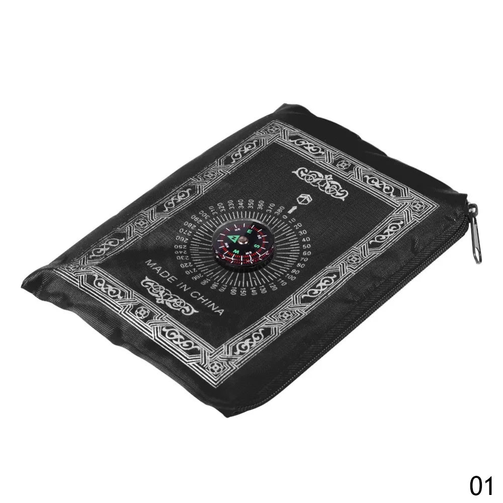 100x60cm Useful Portable Prayer Rug with Compass Kneeling Poly Mat for Muslim Islam Waterproof Prayer Mat Carpet With Bag